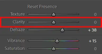 Lightroom Basic panel presence controls