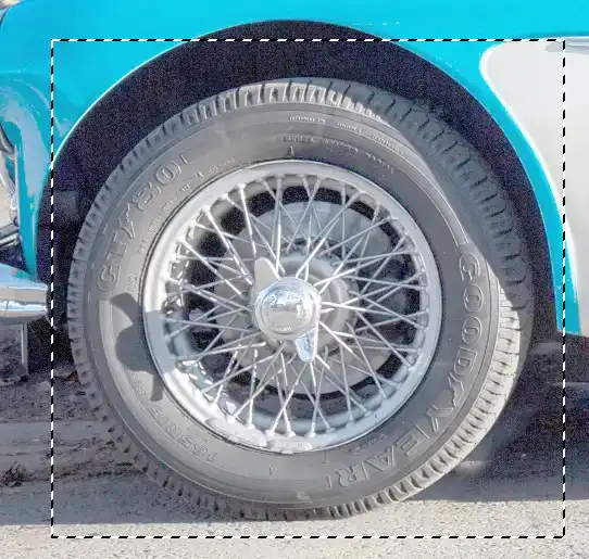 Photoshop Transform Elliptical Selection of Wheel Tutorial