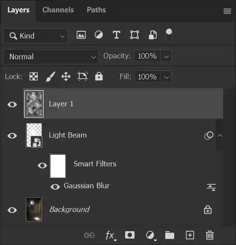 photoshop tutorial to create light beam