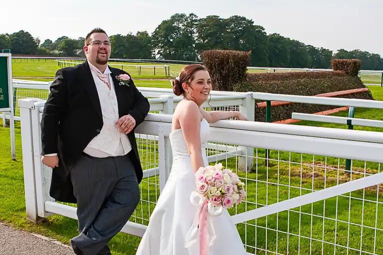 Wedding photography at Towcester Racecourse