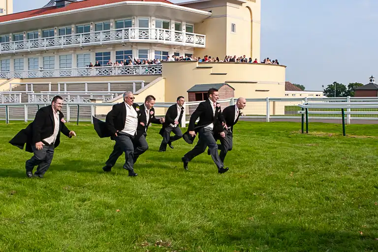 Wedding photography at Towcester Racecourse